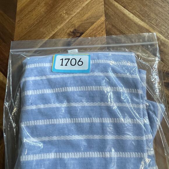 STS Sail to Sable Dress Striped Shift Blue White Sailor Nautical Sz‎ M Stretch - Picture 7 of 7